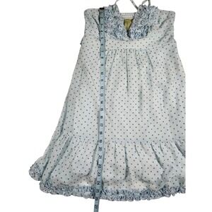 Johnny Martin Light Blue Polka Dot Ruffled Baby Doll Dress Size 5 Juniors